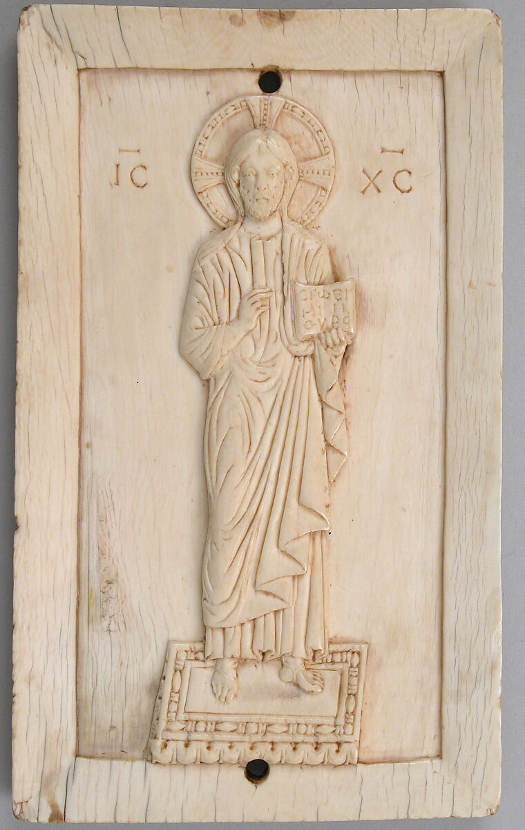 Panel with a Standing Figure of Christ, Elephant ivory, South Italian 