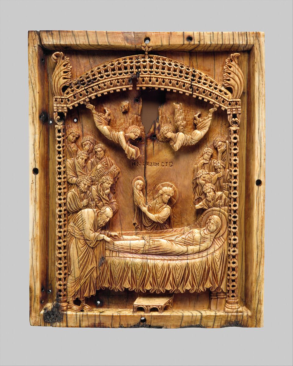 Icon with the Koimesis, Elephant ivory, Byzantine 