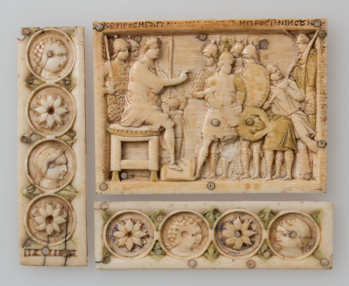 Casket Plaque, Ivory, traces of polychromy, Byzantine 