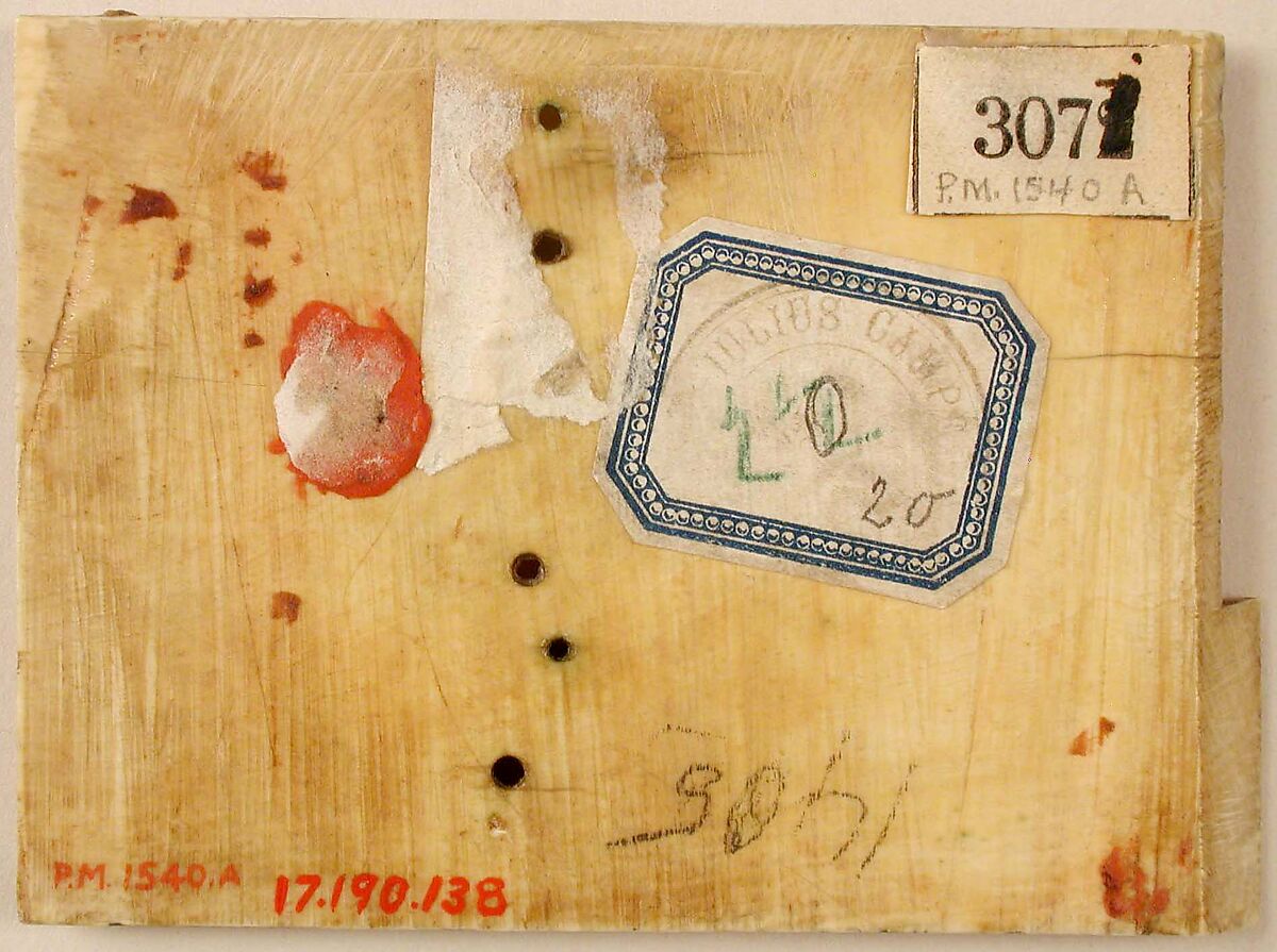 Panel from an Ivory Casket with the Story of Adam and Eve, Elephant ivory, gilding, and polychromy, Byzantine