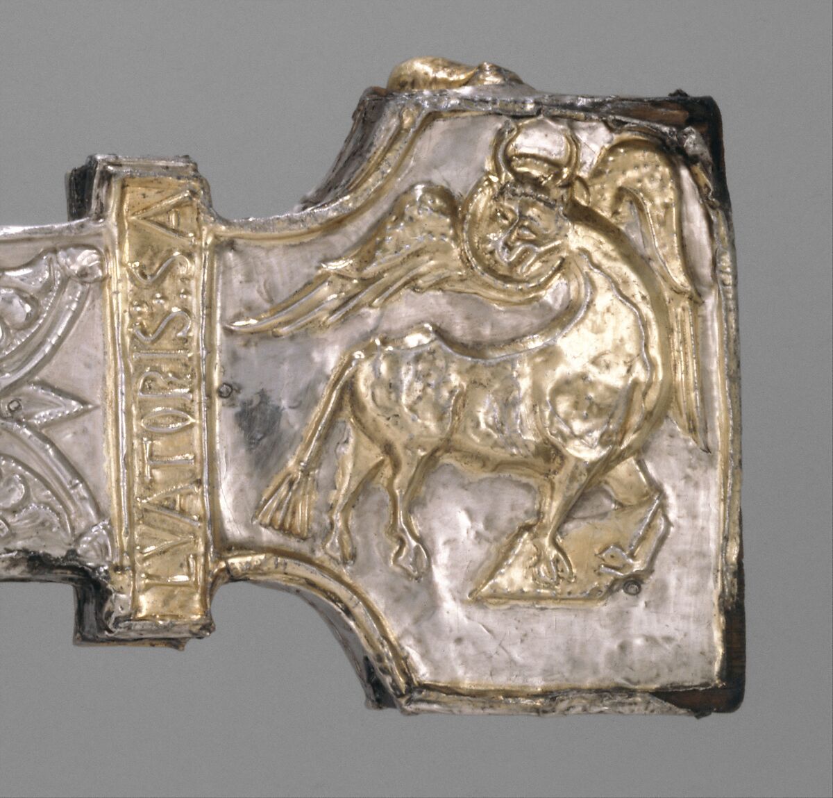 Processional Cross, Silver, partially gilt on wood core, carved gems, jewels, Spanish