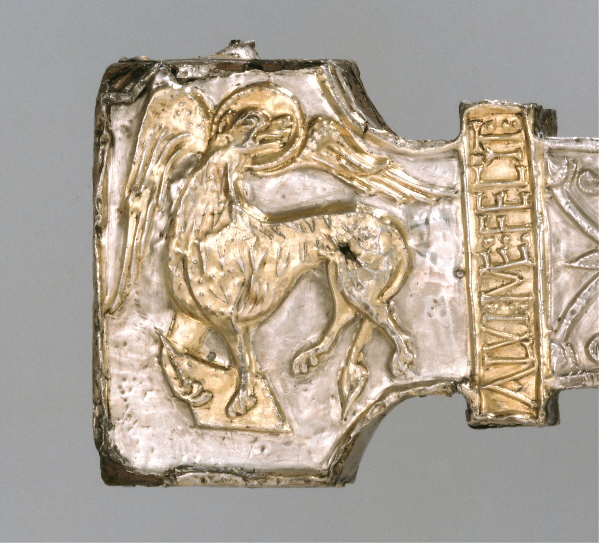 Processional Cross, Silver, partially gilt on wood core, carved gems, jewels, Spanish