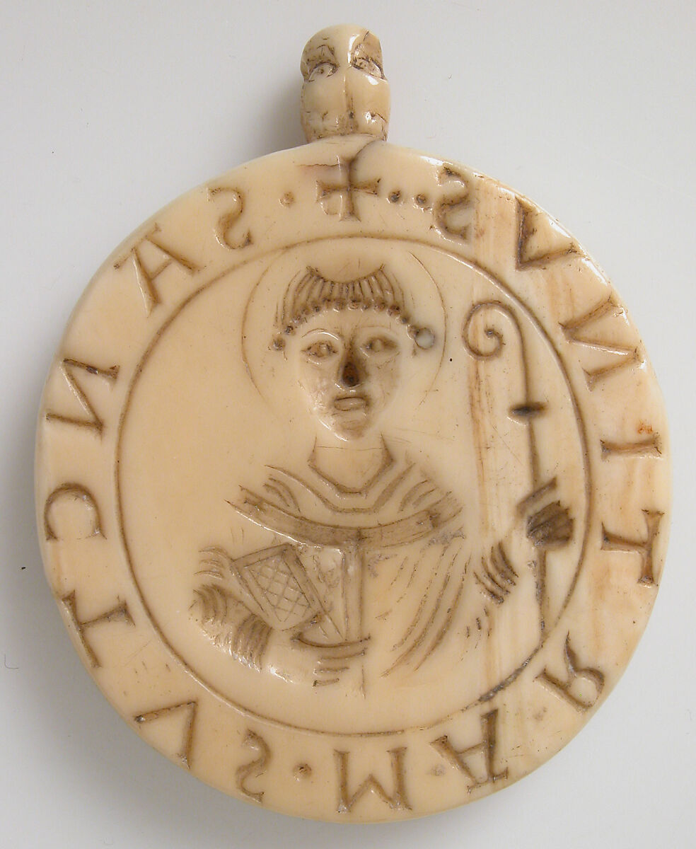 Seal Matrix with Abbot William of Gross St. Martin and Saint Martin, Walrus ivory, German