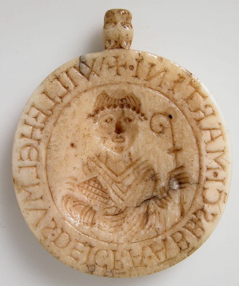 Seal Matrix with Abbot William of Gross St. Martin and Saint Martin, Walrus ivory, German 