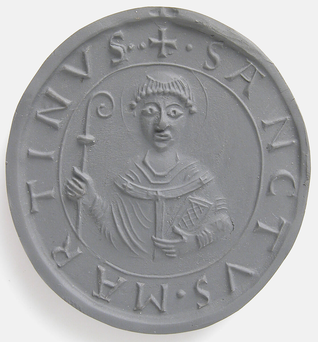 Seal Matrix with Abbot William of Gross St. Martin and Saint Martin, Walrus ivory, German