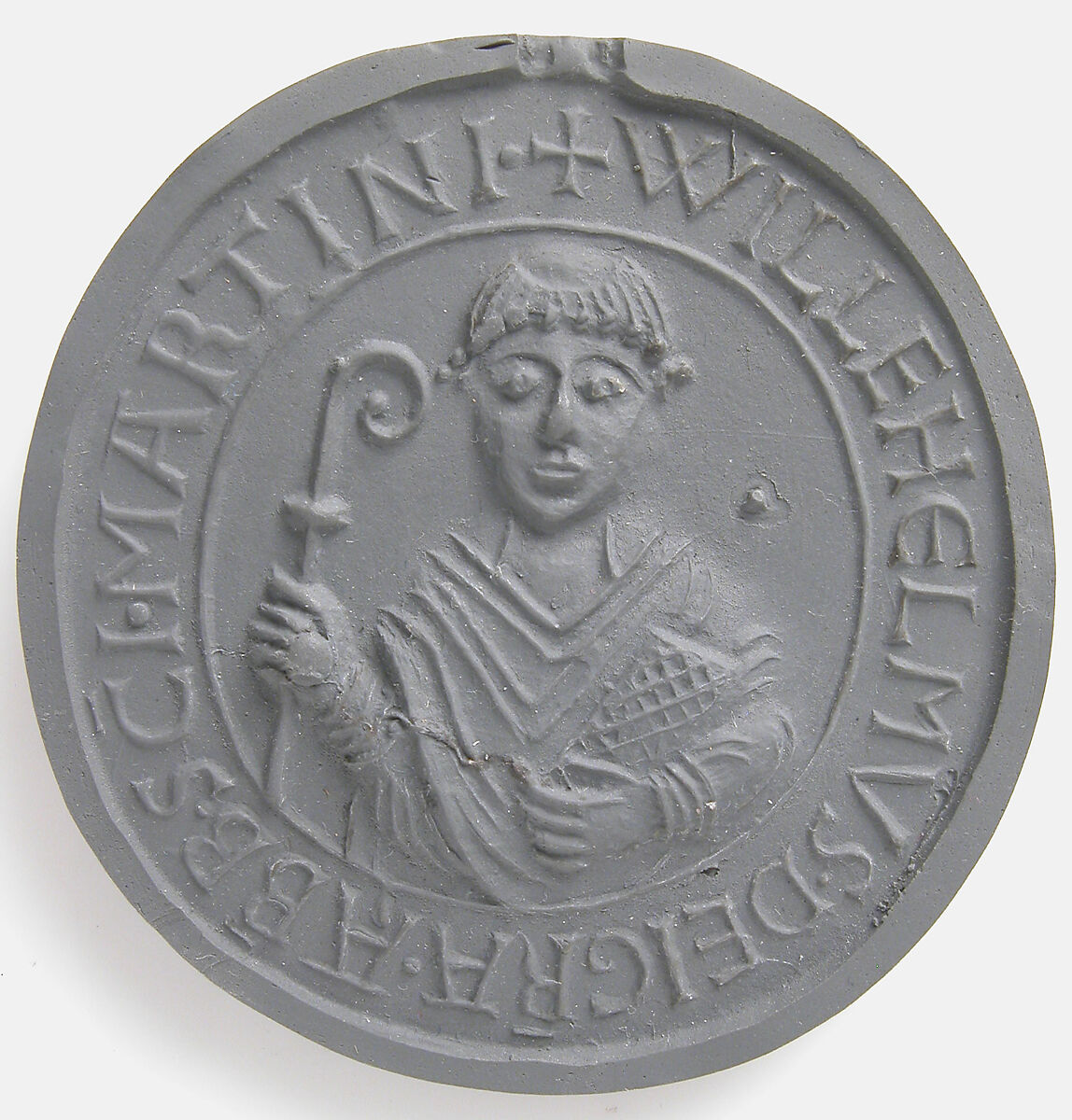 Seal Matrix with Abbot William of Gross St. Martin and Saint Martin, Walrus ivory, German