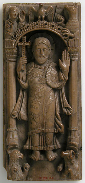 Christ Blessing under Arch, Lithographic limestone, German 