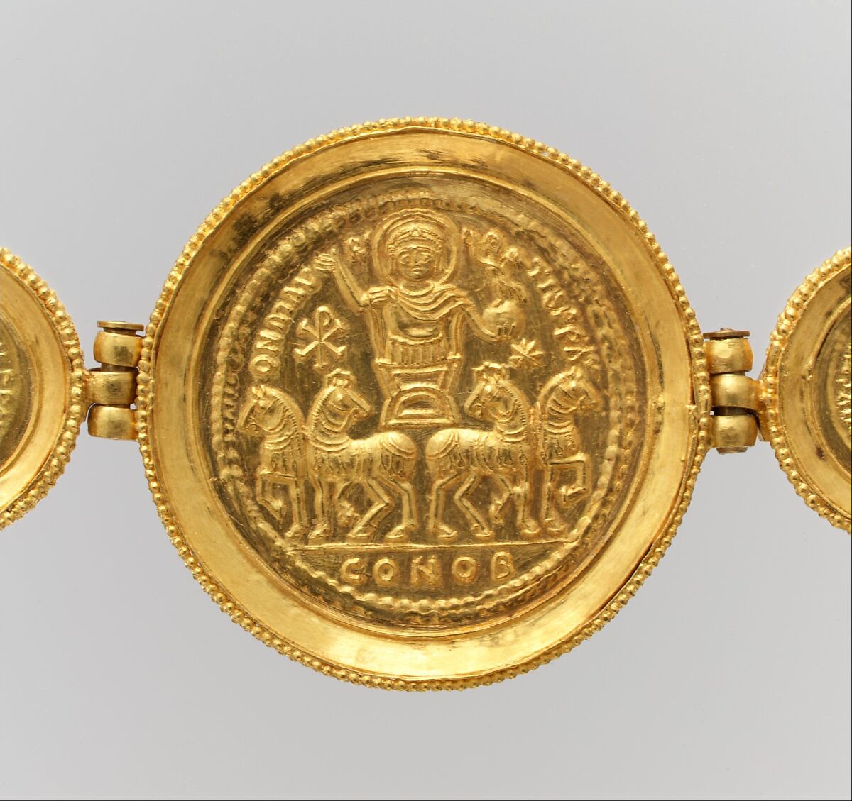 Girdle with Coins and Medallions, Settings: gold - sheet: wire - beaded.  Coins: gold - stamped., Byzantine