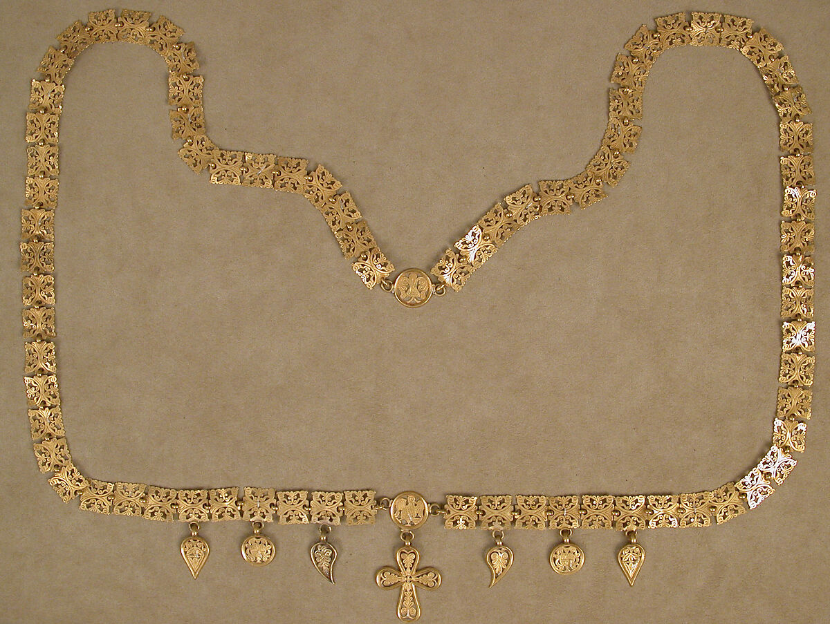 Gold Necklace with Cross, Gold, Byzantine