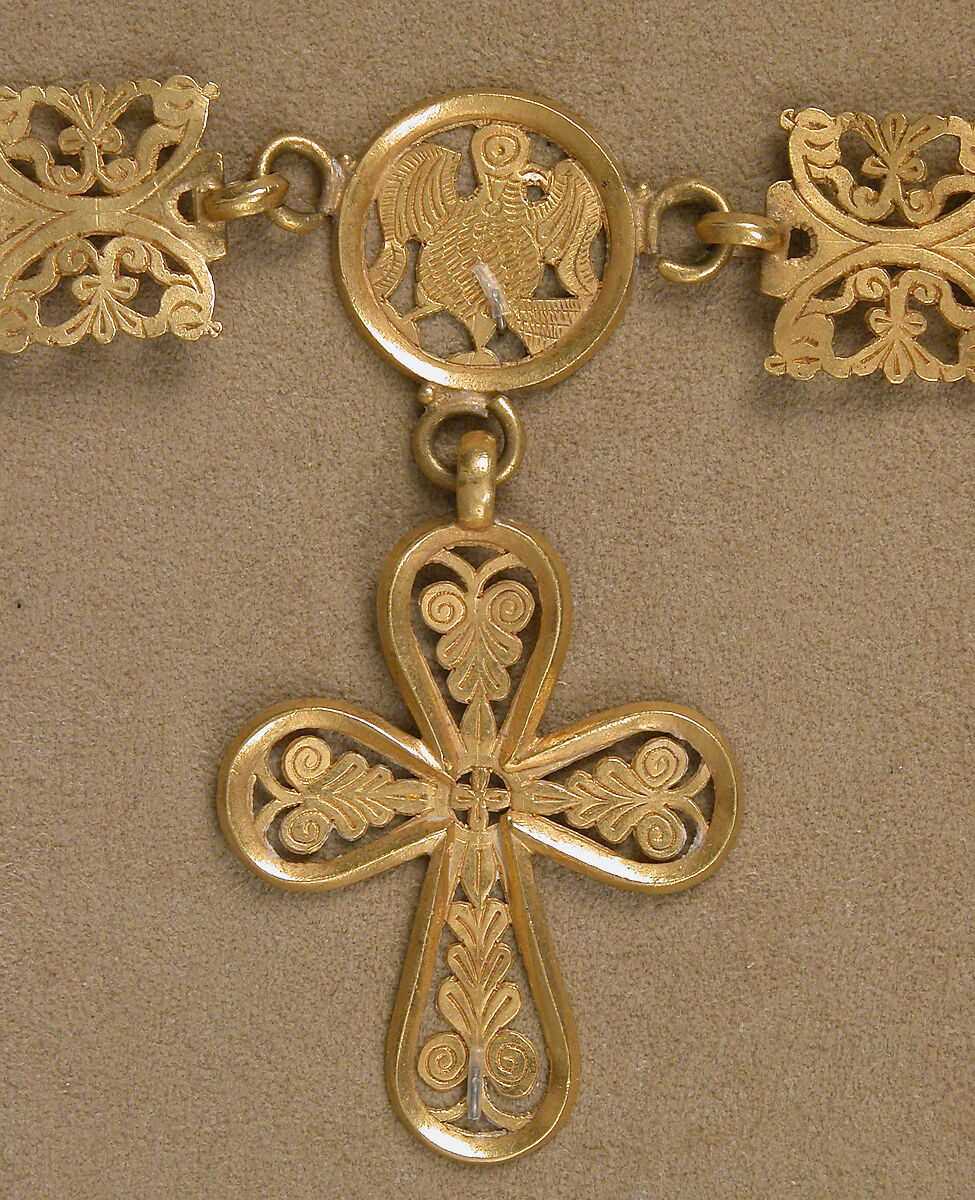 Gold Necklace with Cross, Gold, Byzantine
