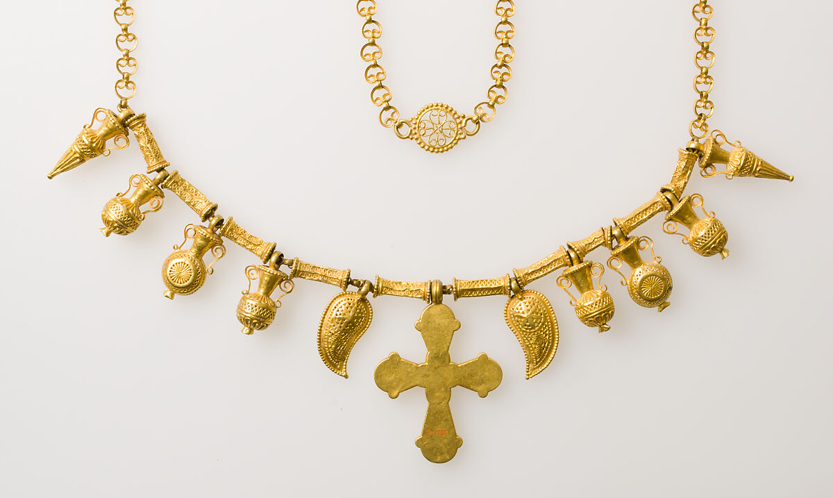 Gold Necklace with Ornaments, Gold, Byzantine