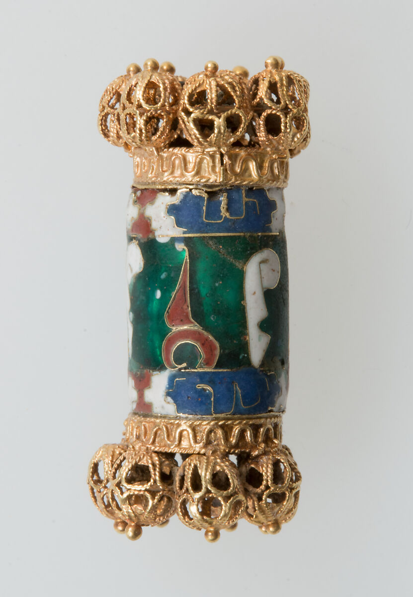 Elements from a Necklace, Gold, cloisonnè enamel, Spanish