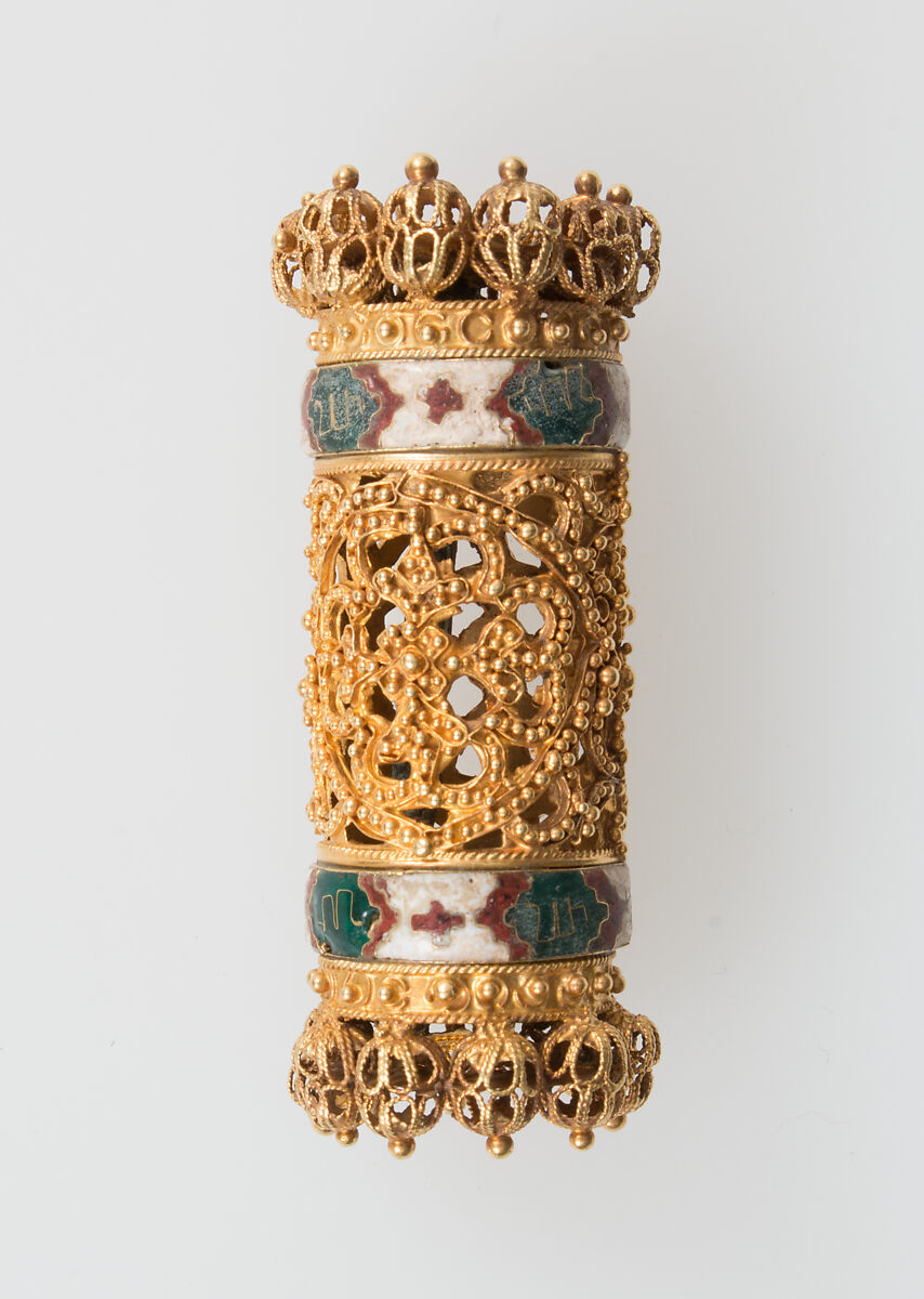 Elements from a Necklace, Gold, cloisonnè enamel, Spanish