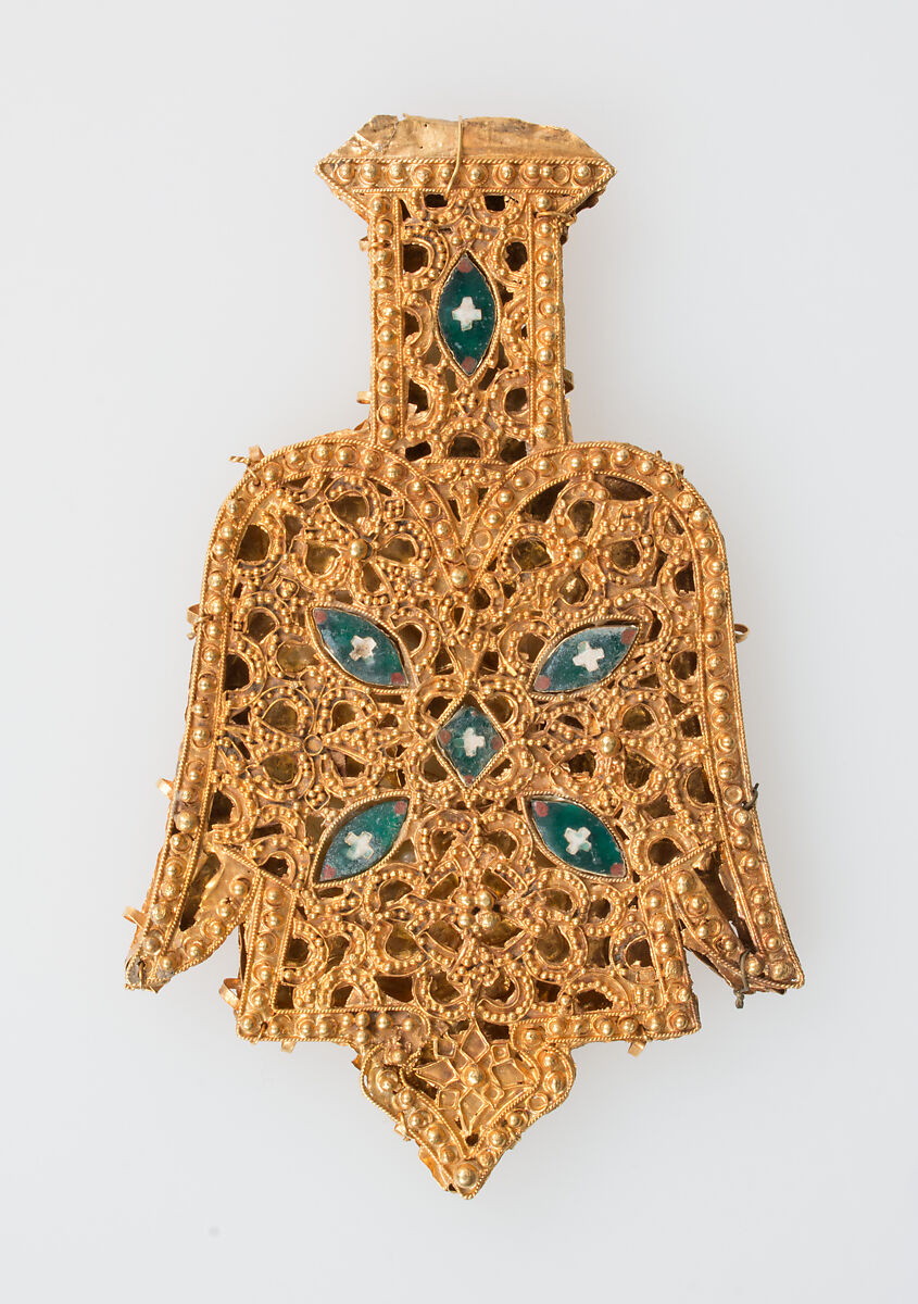 Elements from a Necklace, Gold, cloisonnè enamel, Spanish