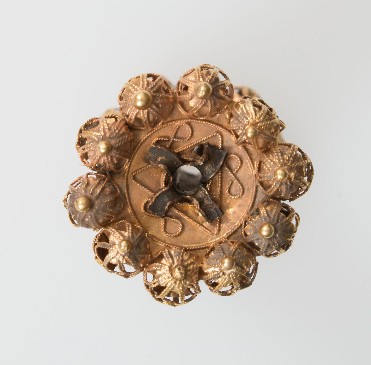 Elements from a Necklace, Gold, cloisonnè enamel, Spanish