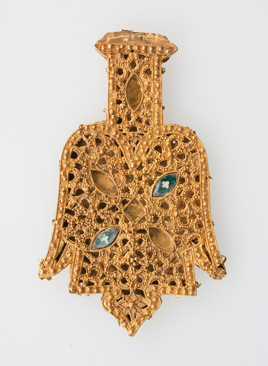 Elements from a Necklace, Gold, cloisonnè enamel, Spanish