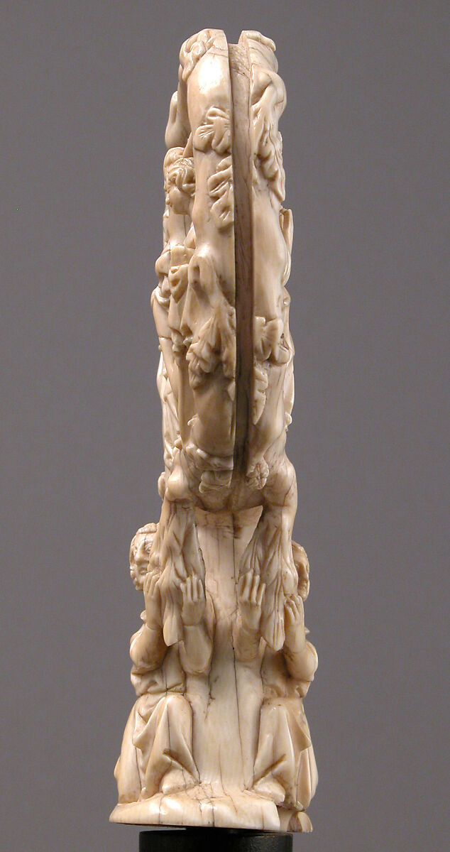 Crozier Head with Crucifixion, Virgin and Child, and Saint Denis, Elephant ivory, French