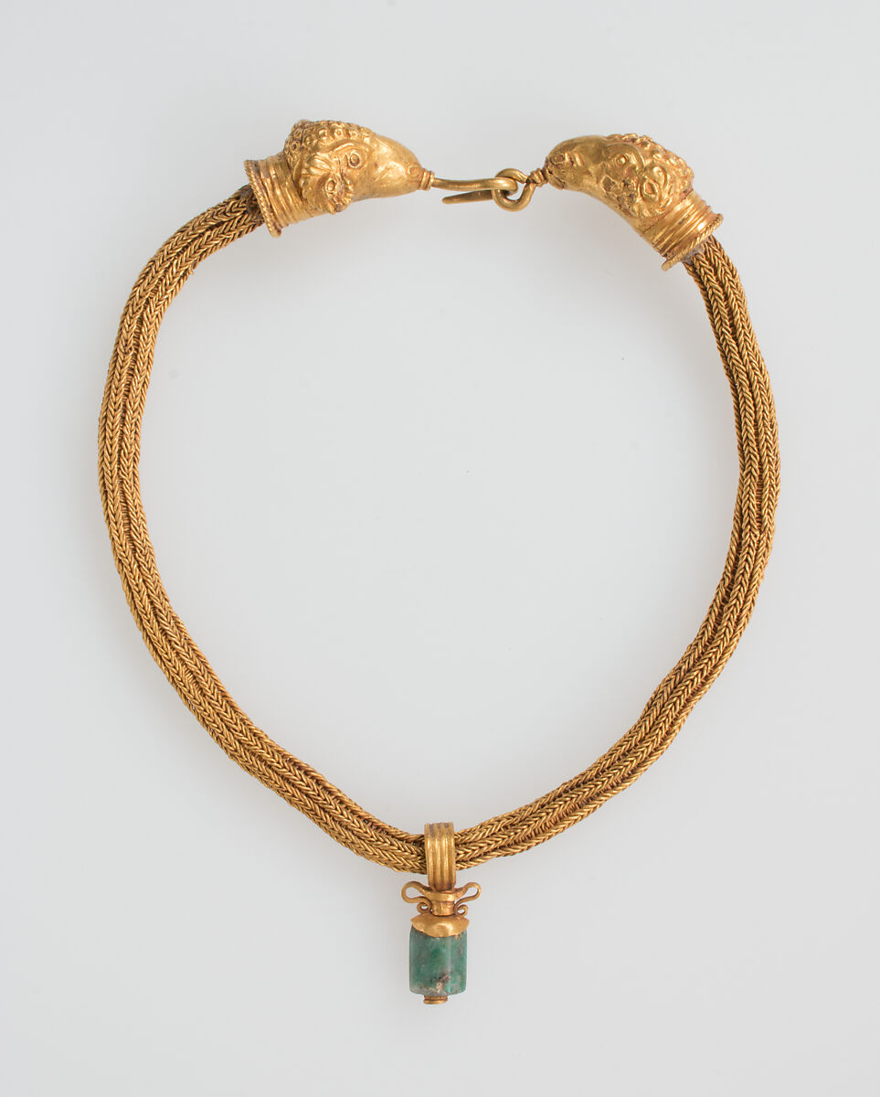 Gold Necklace with Amphora (Vase) Pendant, Gold, Byzantine