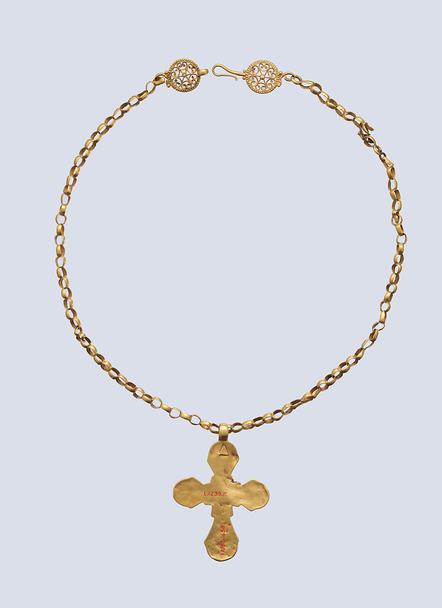Necklace with Pendant Cross, Gold, Byzantine