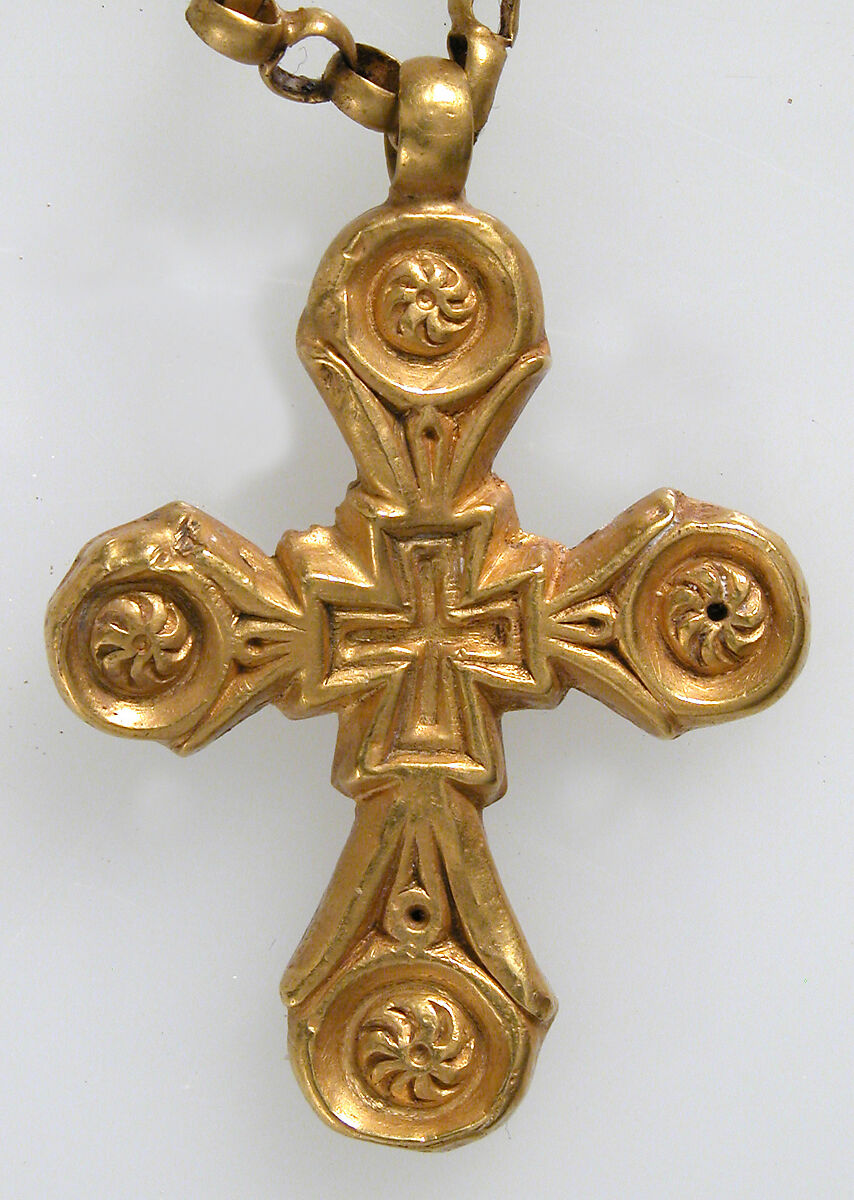 Necklace with Pendant Cross, Gold, Byzantine