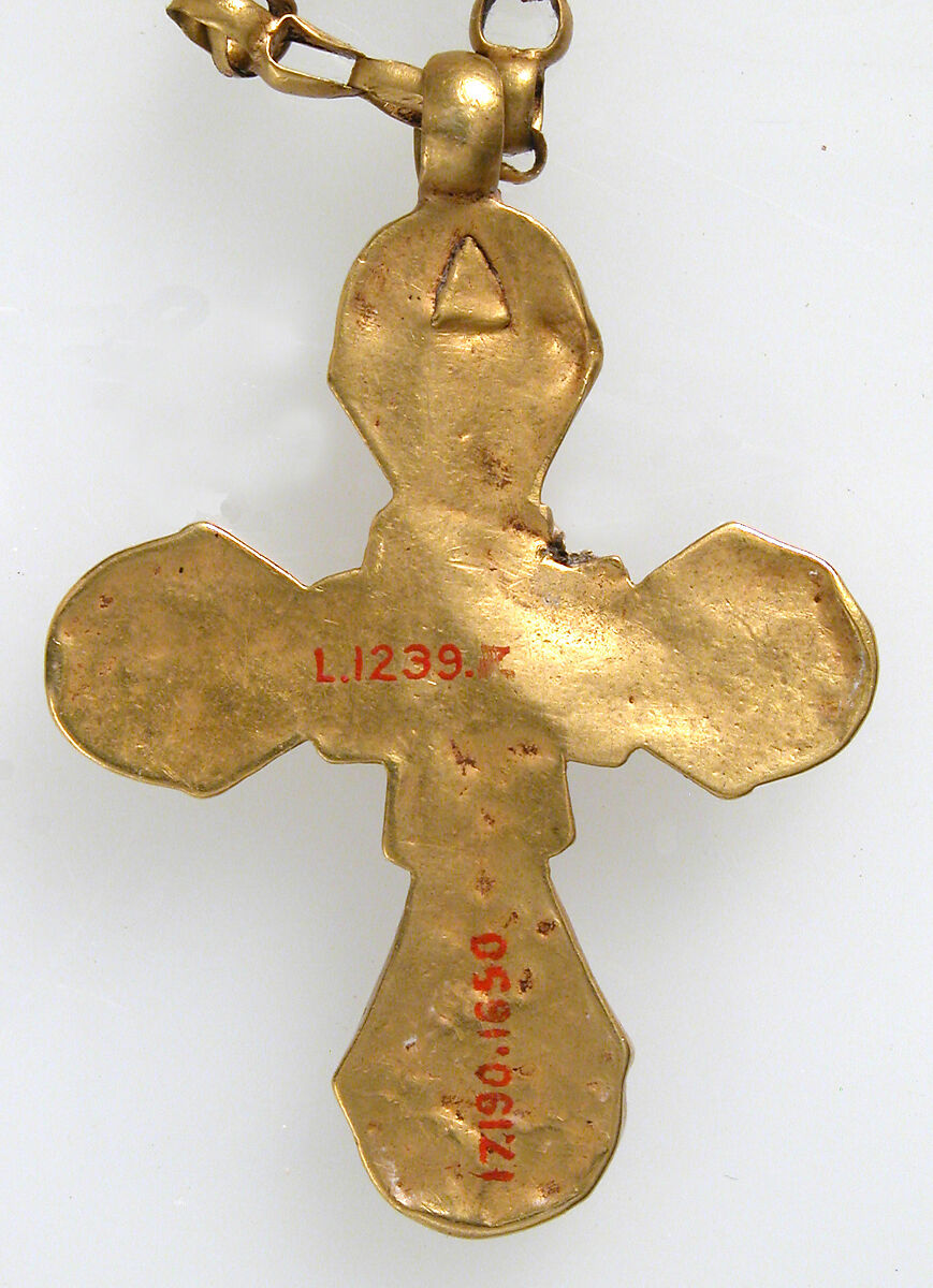 Necklace with Pendant Cross, Gold, Byzantine