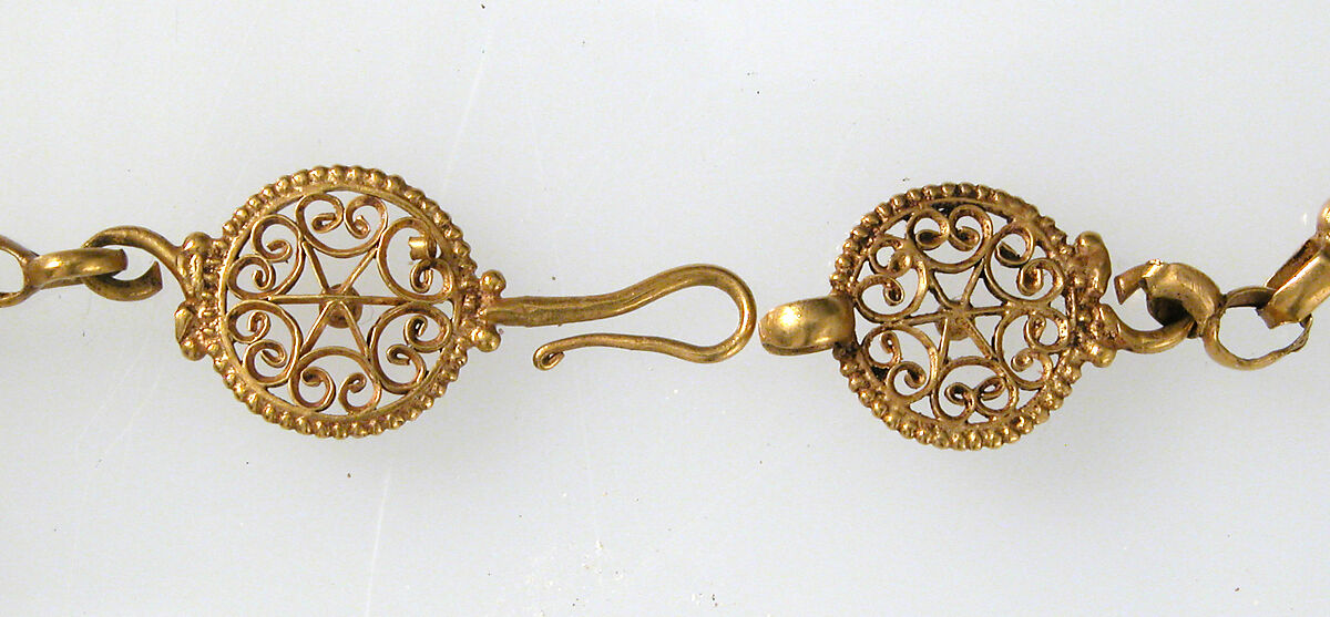 Necklace with Pendant Cross, Gold, Byzantine