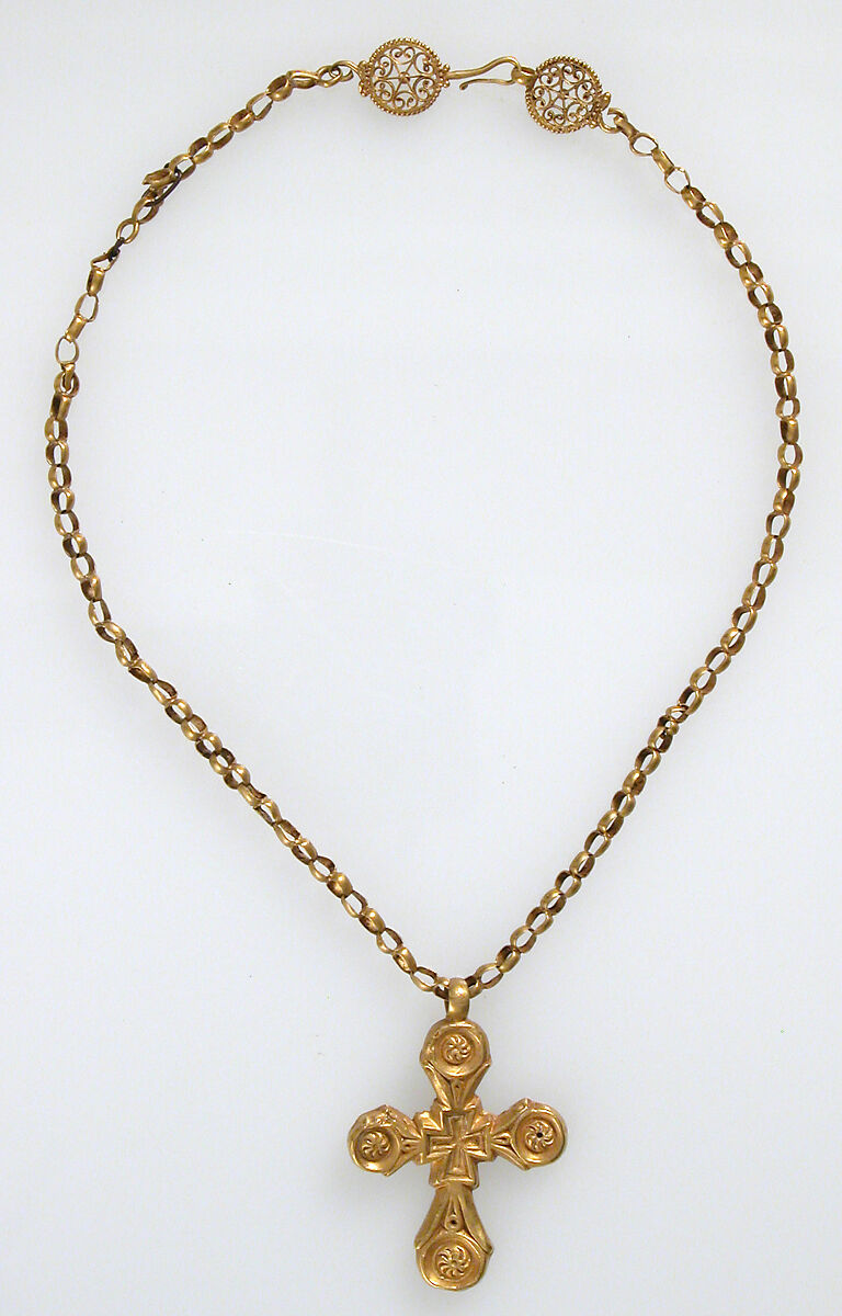 Necklace with Pendant Cross, Gold, Byzantine 