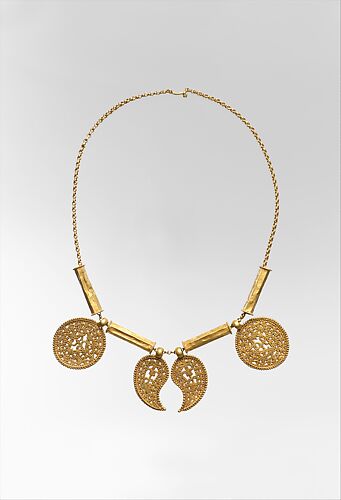 Gold Necklace with Pendants
