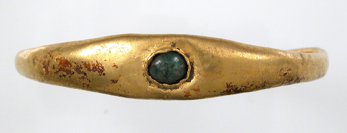 Bracelet, Gold, glass or stone setting, Roman (?)