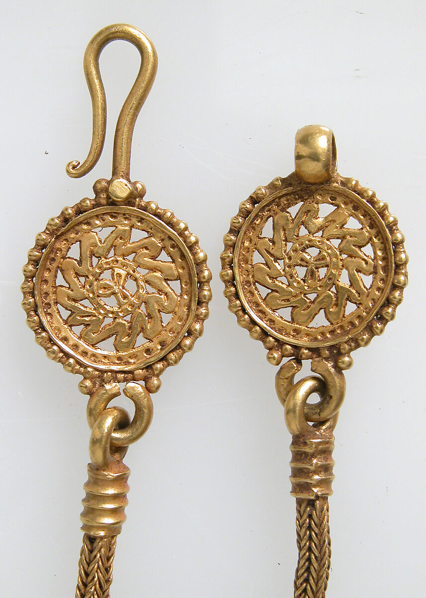 Gold Necklace with Pendant Cross, Gold, Byzantine