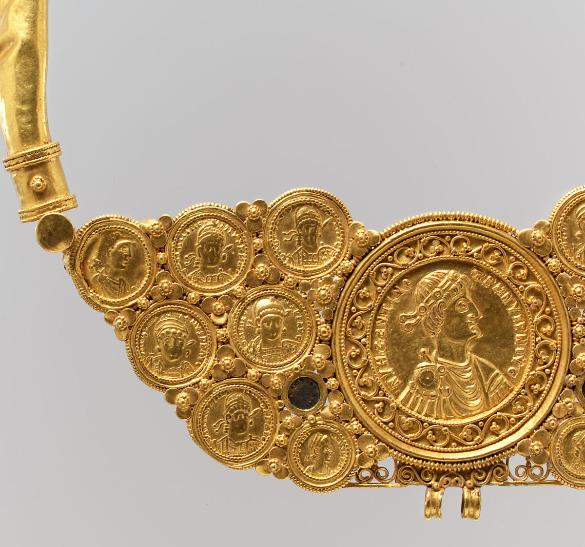 Pectoral with Coins and Pseudo-Medallion, Gold, niello, Byzantine