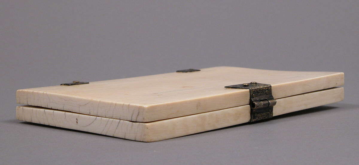 Diptych with Annunciation, Visitation, Nativity, Crucifixion, and Coronation of the Virgin, Elephant ivory with metal mounts, French