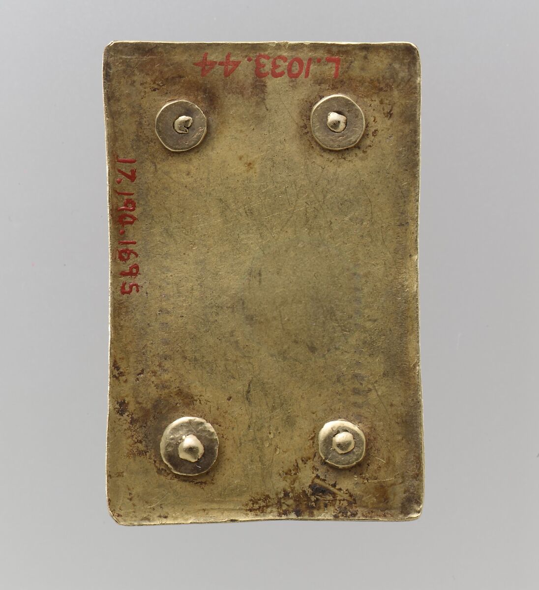 Gold Belt Mount with Rivets, Gold, Avar