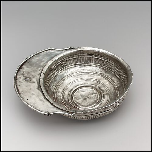 Silver Drinking Bowl with Handle