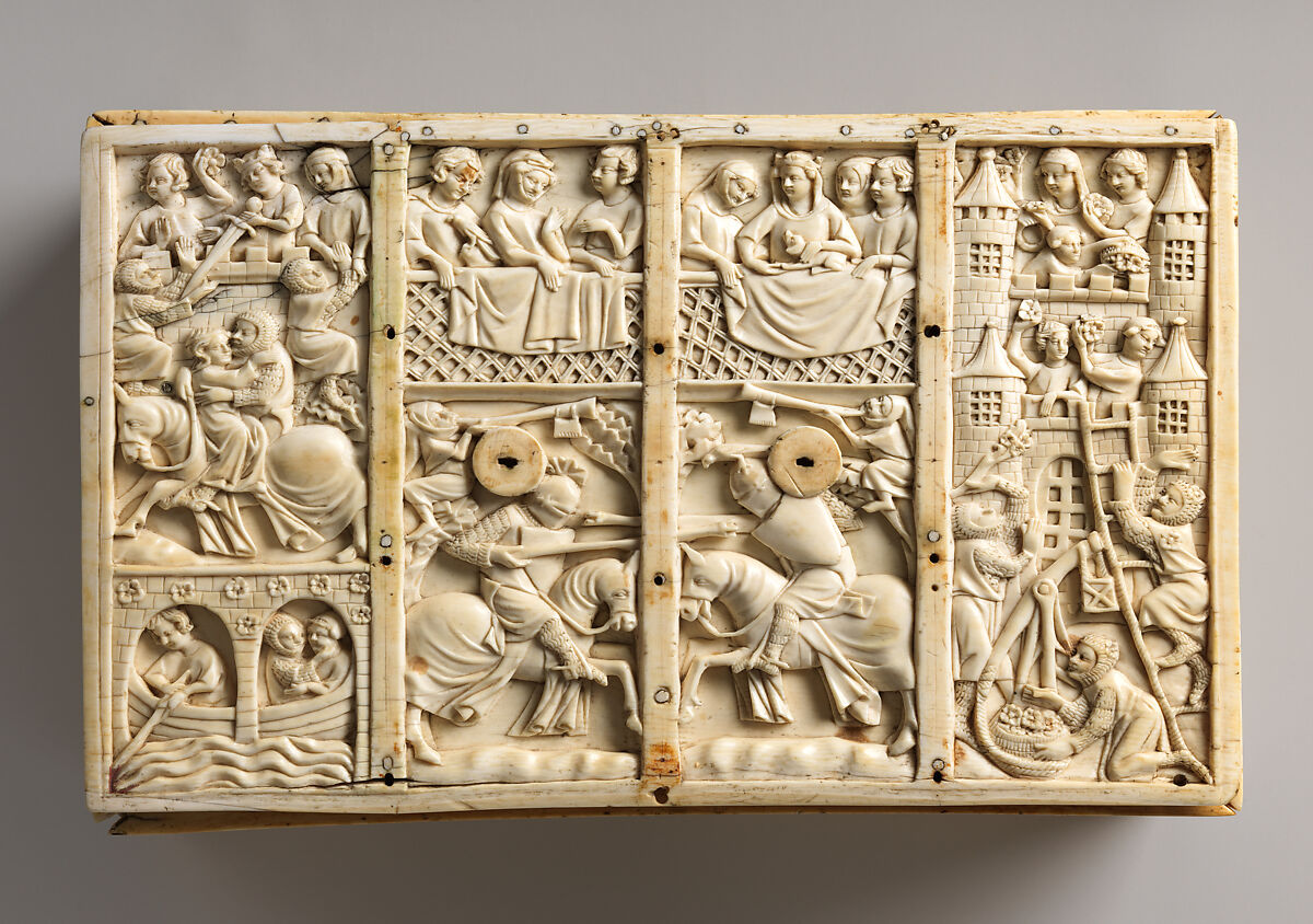 Box with Romance Scenes, Elephant ivory, French
