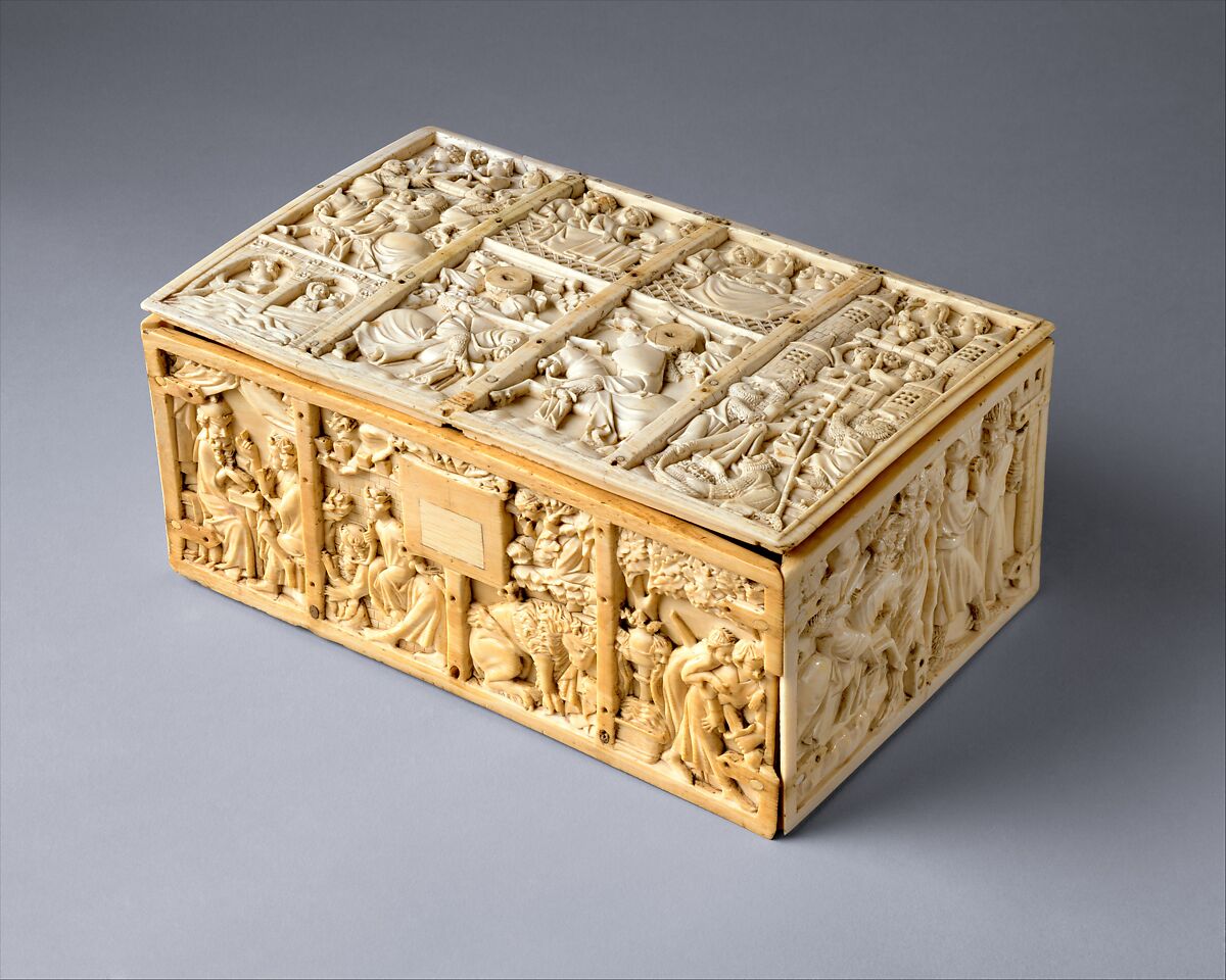 Box with Romance Scenes, Elephant ivory, French
