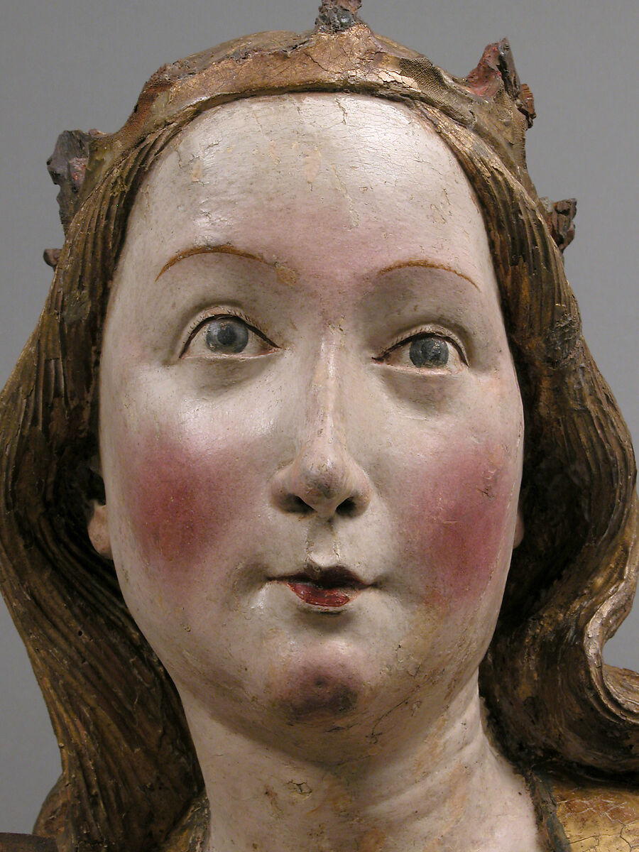 Reliquary Bust of Saint Barbara, Workshop of Niclaus Gerhaert von Leyden (North Netherlandish, active Strasbourg, ca. 1462–died 1473 Vienna), Walnut with paint and gilding, German