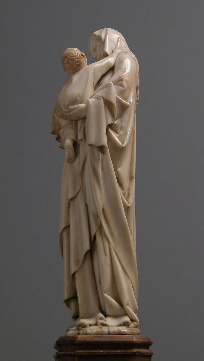 Virgin and Child, Elephant ivory with traces of gilding, French