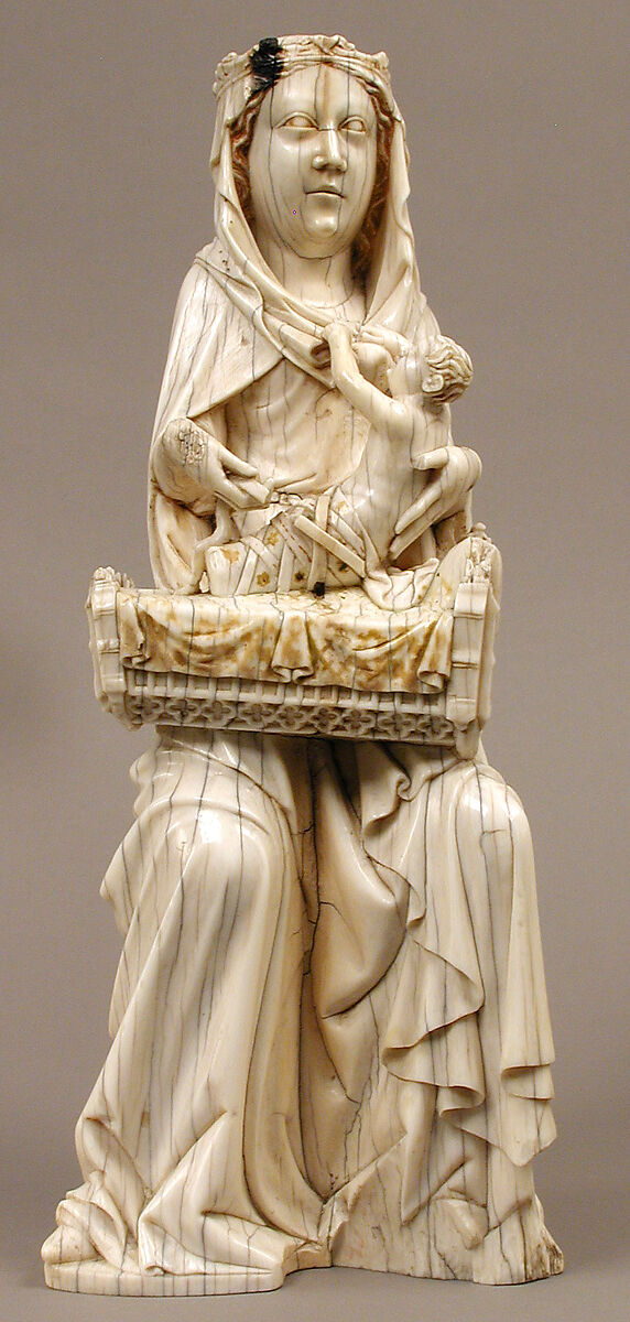 Virgin and Child with Cradle, Elephant ivory, traces of polychromy, German