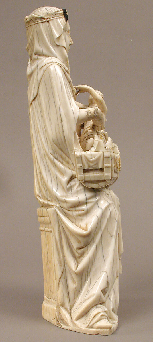 Virgin and Child with Cradle, Elephant ivory, traces of polychromy, German