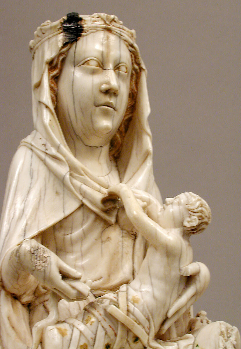 Virgin and Child with Cradle, Elephant ivory, traces of polychromy, German