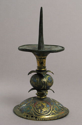 Pricket Candlestick with Birds, Vines, and Leaves