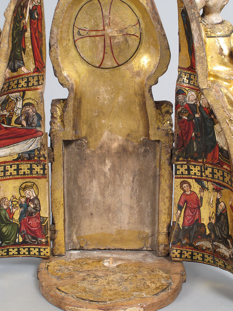 Shrine of the Virgin, Oak, linen covering, polychromy, gilding, gesso, German