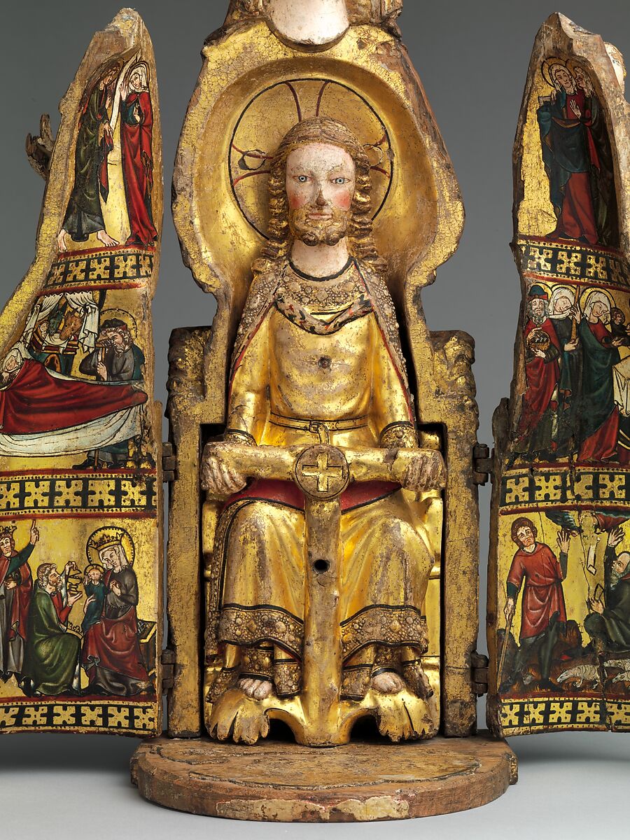 Shrine of the Virgin, Oak, linen covering, polychromy, gilding, gesso, German