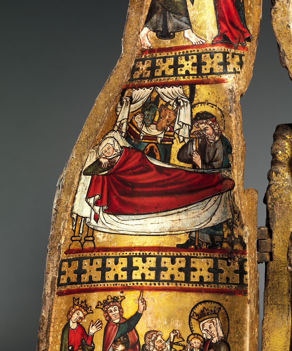 Shrine of the Virgin, Oak, linen covering, polychromy, gilding, gesso, German