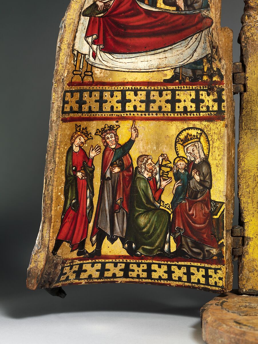 Shrine of the Virgin, Oak, linen covering, polychromy, gilding, gesso, German