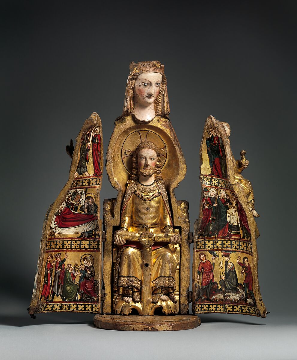 Shrine of the Virgin, Oak, linen covering, polychromy, gilding, gesso, German