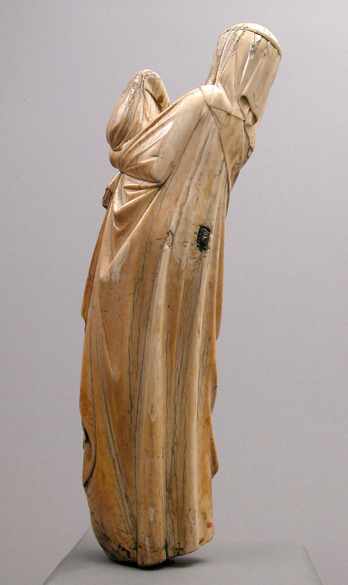 Virgin and Child, Elephant Ivory with paint and gilding, North French