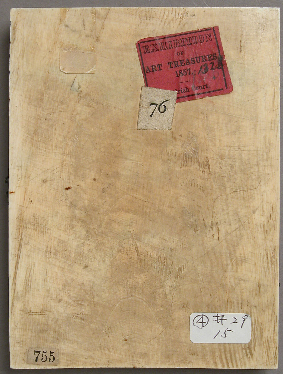 Diptych with the Entry into Jerusalem, Crucifixion, Entombment, and Resurrection, Elephant ivory with metal mounts, French