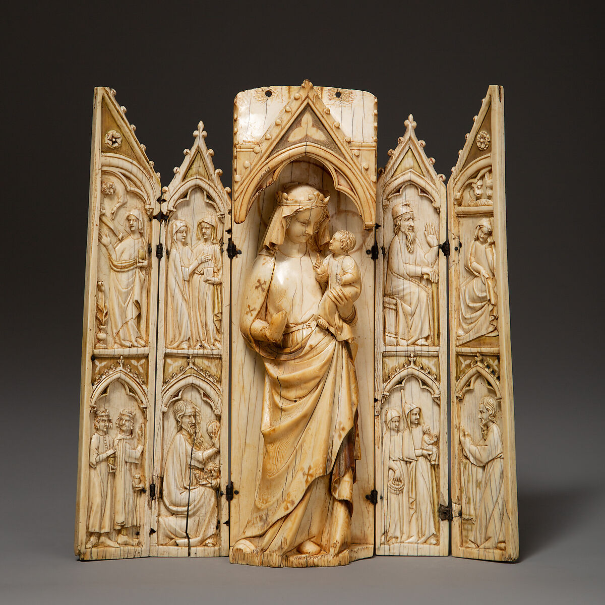 Folding Shrine with the Virgin and Child | French | The